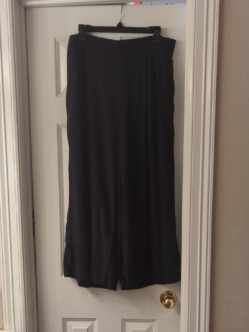 Banana Republic Black Wide-Leg Pull-On Pants